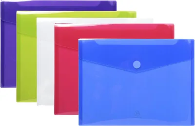 Produktbild von Exacompta 10x Pack 5 Prospekttaschen aus PP, A4 - sortiert - 56420E