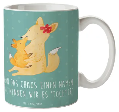 Produktbild von Mr. & Mrs. Panda Kaffeetasse Chaos Tochter - Meeresbrise - Geschenk, Geburtstage, Kaffeebecher, Familienleben, Tasse, Liebe, Freude, Becher, Einfallsreichtum, Weihnachten