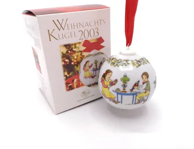 Produktbild von Hutschenreuther Porzellan Weihnachtskugel Kugel 2003 mit Originalverpackung