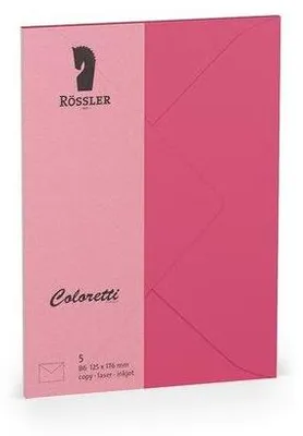 Produktbild von Briefumschläge B6, pink, 80 g/m², nassklebend, ohne Fenster, 5 Stück