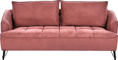 Zdjęcie produktu dla BELIANI Sofa burgundowa tapicerowana 3-osobowa do salonu