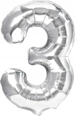 Immagine prodotto di Palloncino in foil per feste di compleanno, numero 3, argento, grande, 40 cm, decorazione XL