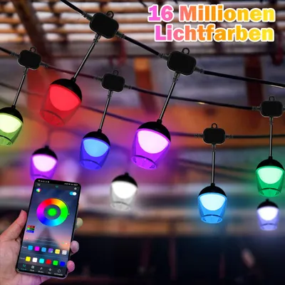 Obrázok produktu pre 10M RGB farebné LED rozprávkové svetlá Záhradné vodotesné osvetlenie Dekorácie Ovládanie aplikácie Bluetooth s diaľkovým ovládaním