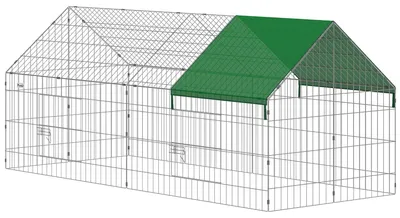Zdjęcie produktu dla Klatka dla królików z drzwiami zamykanymi na klucz i osłoną zacieniającą | Kolor: Zielony | Wymiary: 75x180x75 cm