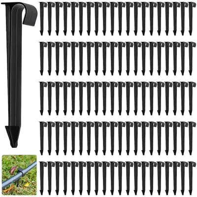 Productafbeelding van Grondanker tuinslanghouder - 100 stuks - 16 mm - Zwart - 11,2 cm