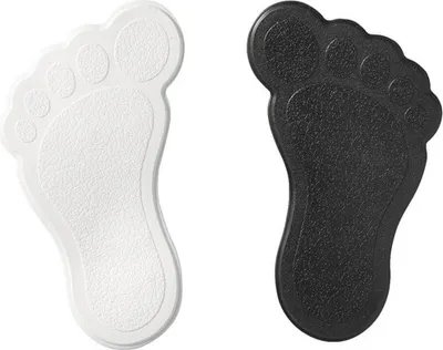Produktbild von RIDDER Mini Dusch- und Wanneneinlage XXS Füße, Antirutsch-Badeaufkleber, Erwachsene, Schwarz, Weiß, Gummi, 150 mm, 90 mm