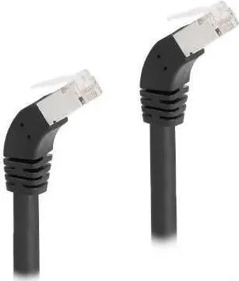 Produktbild von DeLOCK RJ45 Netzwerkkabel Cat.6A S/FTP 45° nach unten gewinkelt 0,25 m schwarz, 0,25 m, Cat6a, S/FTP (S-STP), RJ-45, RJ-45, Schwarz