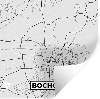 Produktbild von MuchoWow® Wandtattoo Wandsticker Wandaufkleber Bocholt - Karte - Stadtplan - Deutschland 100x100 cm Selbstklebend und Repositionierbar - Wierderverwendbar - Selbstklebend