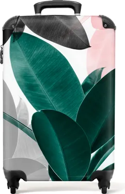 Obrázek produktu pro NoBoringSuitcases.com® Kufr Příruční zavazadlo Trolley Rolling suitcase Malý cestovní kufr na 4 kolečkách - Plants - Green - Nature - Leaves - Cabin Size < 55x40x23 cm & 55x40x20 cm - Foto kufr - Cabin suitcase - Board luggagePříruční zavazadlo Kufr 55x35x20 cm, 36L,