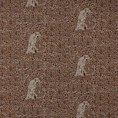Produktbild von Dekostoff Meterware Halbpanama Leinenlook Leoparden natur braun 1,40m