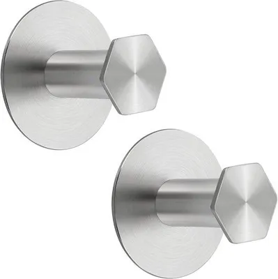 Produktbild von Famanu Handtuchhaken Set 2 Stück - Gebürstetes Silber