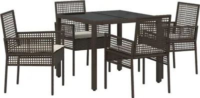 Obrázok produktu pre Záhradný jedálenský set 5 pcs Hnedá polyratan