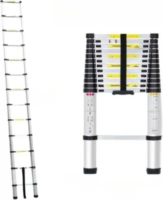 Produktbild von Teleskop-Loft-Vorfach Yuda – 380cm – Klappleiter – Ausziehbare Aluminiumleiter – Tragbar – EN131 – Max. Belastung 150kg/330Lb