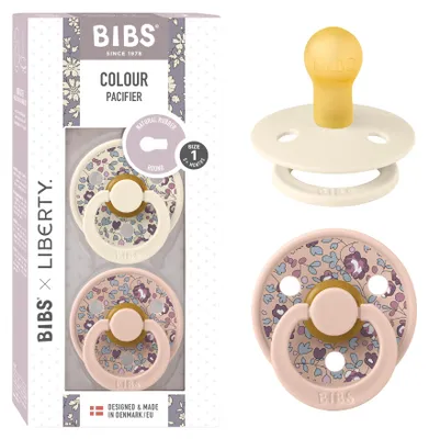 Produktbild von BIBS x Liberty Schnuller, 0-6 Monate, 2er-Pack, rund, Farbe: Eloise Blush