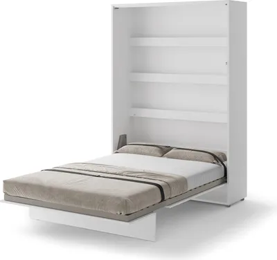 Produktbild von Schrankbett 140 x 200 Vertikal BC-01 Weiß Matt LENART BED CONCEPT Wandklappbett