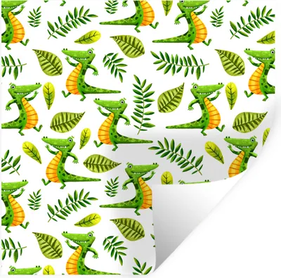 Produktbild von MuchoWow® Wandtattoo Wandsticker Wandaufkleber Krokodil - Dschungel - Kinder 30x30 cm Selbstklebend und Repositionierbar - Repositionierbar - Wasser abweisend