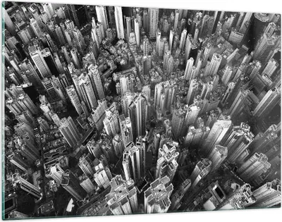 Produktbild von Bilder auf glas - Einteilig - Wolkenkratzer mit Berge - 120x80cm - Glasbilder - Wandbilder - Bilder - zum Aufhängen bereit - Wanddekoration aus Glas - Glas Bilder - Wandbild auf Glas - GAA120x80-4453