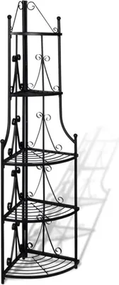 Produktbild von vidaXL Pflanzentreppe Blumenregal Standregal Eckregal schwarz