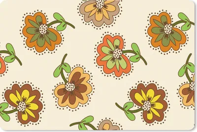 Produktbild von MuchoWow® Schreibtischunterlage Design - Blumen - Retro - Vintage 60x40 cm - XXL Mauspad - Großes Mauspad