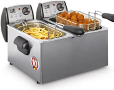Zdjęcie produktu dla Fritel FR 1850 DUO, Frytkownica, 6 l, 150 °C, 190 °C, Podwójny, Stal nierdzewna