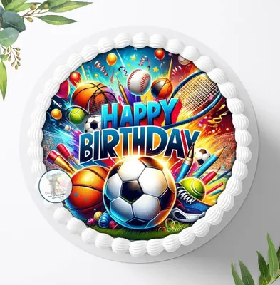 Produktbild von Für die Geburtstags Torte ein Tortenaufleger, Zuckerbild mit dem Motiv: Fußball, Essbares Foto für Torten, Fondant, Ø 20cm, 2245z