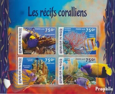 Produktbild von Briefmarken Niger 2016 Mi 4112-4115 Kleinbogen (kompl. Ausg.) postfrisch Korallen
