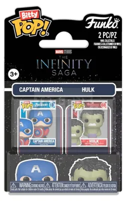 Produktbild von Funko FK94214 - Marvel IS Bitty POP! Vinyl Figuren 2er-Pack Cap & Hulk 2 cm - Neu