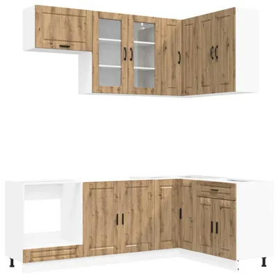 Produktbild von vidaXL Kücheneinheit PORTO 8 stk. Artisan-Eiche Holzwerkstoff
