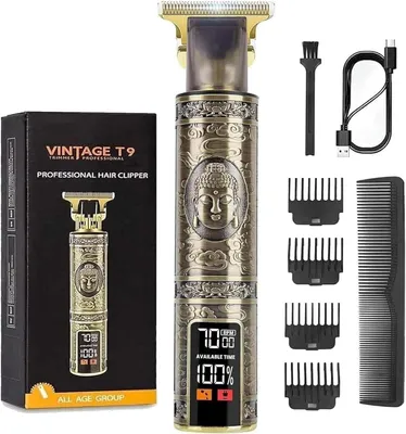 Image de Tondeuse électrique pour homme : rasoir, tondeuse à barbe, tondeuse à cheveux, tondeuse de précision, écran LCD, recharge USB-C, batterie intégrée, lame en titane, tondeuse pour cheveux longs, pour la barbe et le corps
