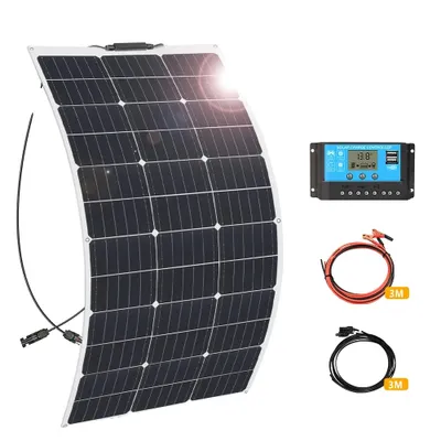 Productafbeelding van Flexibele zonnepanelen, hoogrendementige monokristallijne panelen, veelzijdige installatie, 100W zonne-energie set