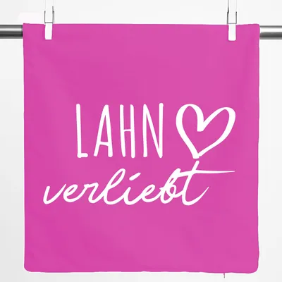 Produktbild von Huuraa Kissenbezug Lahn verliebt 40x40cm Fuchsia Baumwolle Dekokissenbezug Geschenkidee