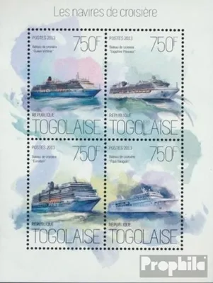 Produktbild von Briefmarken Togo 2013 Mi 5436-5439 Kleinbogen (kompl. Ausgabe) postfrisch Kreuzfahrtschiffe