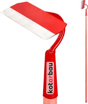Immagine prodotto di KOTARBAU® Zappetta da giardino in metallo 160 mm Zappetta di forma trapezoidale con manico in legno 110 cm Zappetta da letto Zappetta per piantare Zappetta per diserbare Attrezzo da giardino per dissodare Trapiantare Diserbare Manutenzione del giardino