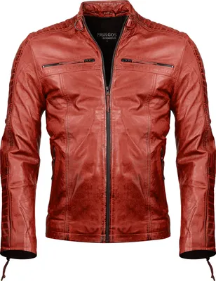 Produktbild von PAULGOS Herren Lederjacke Echtes Leder Jacke Echtleder Übergangsjacke Fashion in 5 Farben Gr. S-7XL Design 1