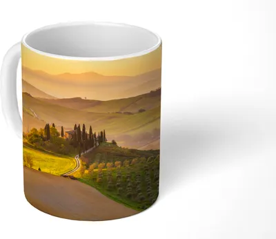 Produktbild von MuchoWow® Tasse Kaffeetasse Kaffeebecher 350 ml Toskana - Hügel - Landschaft Teetasse - Fototasse - Becher - Keramikbecher - Teebecher - Kaffeetasse - Bürotasse
