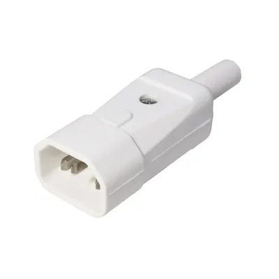 Obrázek produktu pro BACHMANN Konektor síťový IEC320 C14 samec, 250V/10A, na kabel, bílý (915.271) (19.07.0733)