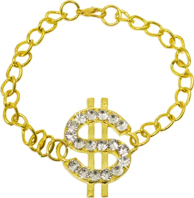 Produktbild von Armband mit Dollar Zeichen und Strass - Gold