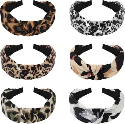 Produktbild von Famanu Haarband Set mit Leopardenmuster - 6 Stück