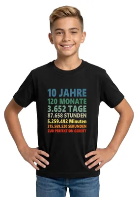 Produktbild von Spreadshirt 10. Geburtstag Lustiges Geschenk Teenager T-Shirt, 152/164 (12-14 Jahre), Schwarz