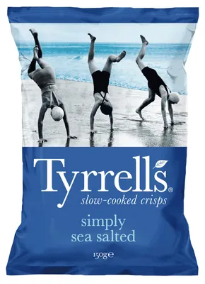 Image de Tyrrells Handcooked Lightly Sea Salt Chips Végétarien végétalien 150g