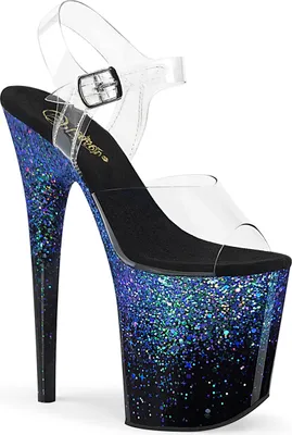 Produktbild von FLAMINGO-808SS Damen Sandale von Pleaser, Transparent Blau , EU 35, US 5