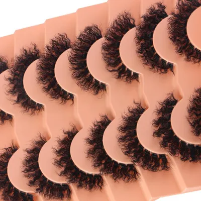 Produktbild von Halbe Falsche Wimpern 3D Fluffy D Curl Natürliche Wispies 4 Paar Seidenfaser