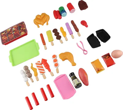 Produktbild von 28-teiliges Grill-Spielset für Kinder, Klemmtablett, Lebensmittel, Simulation, Küche, Rollenspiel, Grillspielzeug