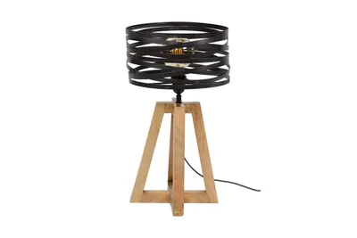 Produktbild von KAWOLA Tischleuchte DALIAN Tischlampe Holz/Metall schwarz