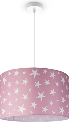 Produktbild von Kinderlampe Deckenlampe LED Pendelleuchte Kinderzimmer Sternenhimmel Motiv E27 Leuchten Farbe / Größe Pink (Ø45.5cm)