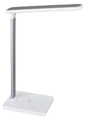Produktbild von MeLiTec LED Schreibtischleuchte T95/ T95-1 Handy Ladefunktion mit Adapter : Silber/ Weiß Farbe: Silber/ Weiß