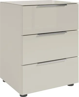 Image de Nachtkommode >Santorin< Glasfronten in Kaschmir - 45x61x40cm (BxHxT)