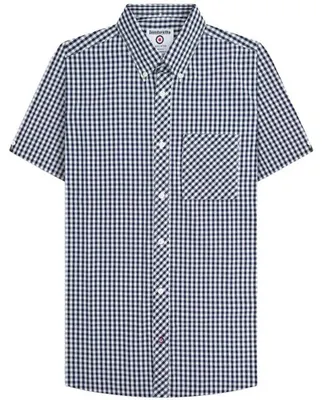 Produktbild von L|Lambretta Gingham Herren Kurzarm Hemd RWIS1455-NVY