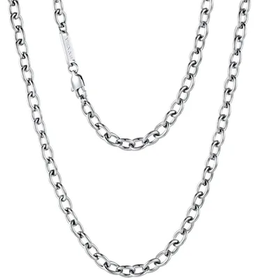 Productafbeelding van Kabelketting, halsketting, 18K goudkleurig, roestvrij staal, 3 mm, 45 cm