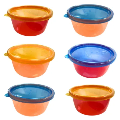Productafbeelding van 6 snackbekers met deksel; 120 ml - geschikt voor kinderen vanaf 3 maanden